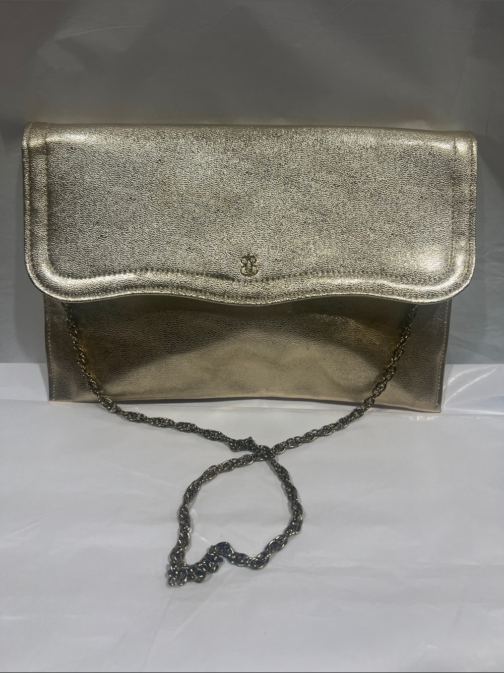Metallic Gold Chain-Handle Women's Clutch